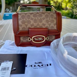 💯 Authentic Coach Hero Shoulder Bag In Signature Canvas